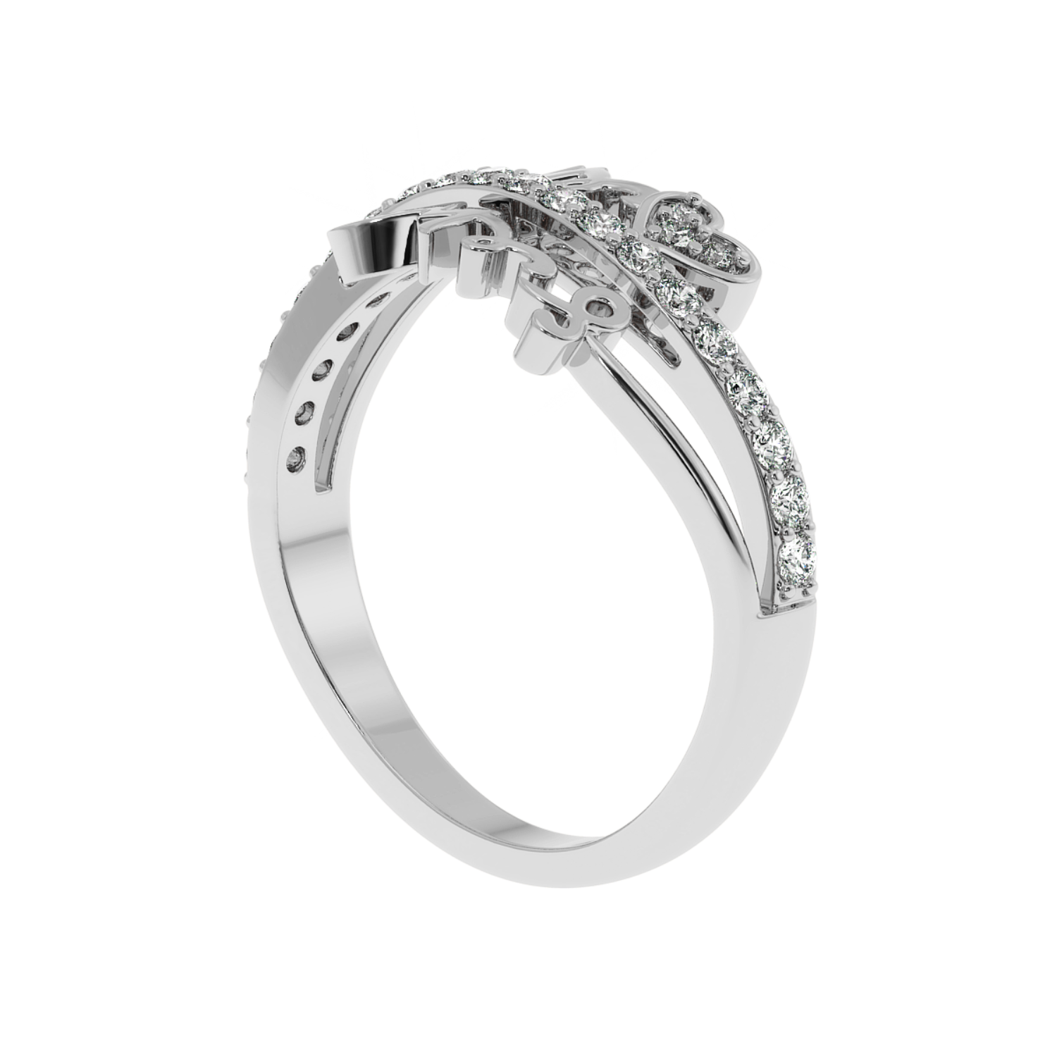 Solitairekart-Mr & Mrs Heart Ring 0.29ct Lab Diamond 14K YG